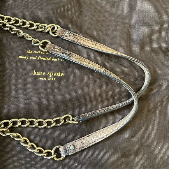 Authentic Kate Spade designer faux snake skin shoulder bag purse - Picture 4 of 11